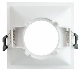 Faretto da Incasso Quadrato, Bianco, Policarbonato, Foro 85x85mm Luce Asimmetrica per GU10 Colore del corpo Bianco