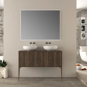 Mobile da bagno sotto lavabo BADEN HAUS DOMINO noce L 120 x H 43 x P 46 cm 2 cassetti, lavabo non incluso
