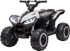 Quad Elettrico per Bambini 12V Ruote Larghe con Sospensioni e Fari LED Bianco...