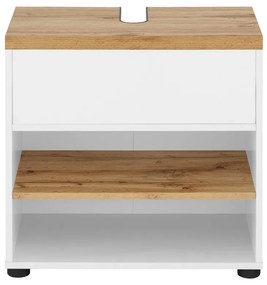 Mobile bianco effetto rovere per lavabo 60x57 cm Thessa - Støraa