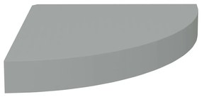 Scaffale angolare a parete grigio 25x25x3,8 cm in mdf