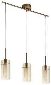 Searchlight 3303-3CP - Lampadario a sospensione con filo DUO 3xE14/60W/230V ottone
