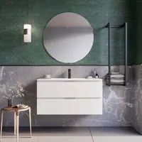 Mobile bagno sospeso 80cm bianco specchio armony, selezione accessori con specchio