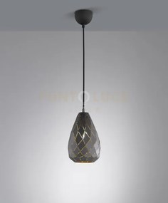 Onyx sospensione metallo nero interno oro taglio laser a rombo d.15...