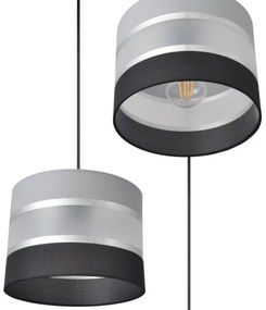 Lampadario a sospensione con filo HELEN 3xE27/15W/230V nero/grigio/argento