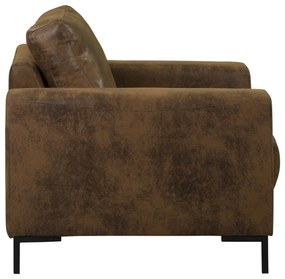 Poltrona marrone con rivestimento in finta pelle Lofty Lilly – Miuform