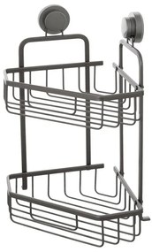 Griglia doccia portaoggetti angolare in acciaio canna di fucile doppio fissaggio