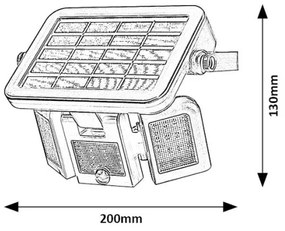 Rabalux 77020 - Riflettore LED solare con sensore LIHULL LED/9,6W/3,7V IP44