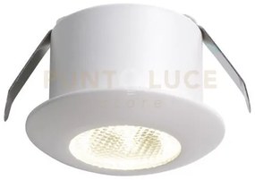 Incasso led asso bianco tondo 1,2w 100lm 4000k 3,2x3,2x2,2cm
