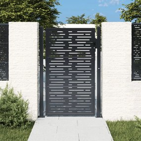 Cancello Giardino Antracite 105x155 Cm Acciaio Design Quadrato /
