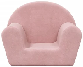 Divano per bambini rosa in morbido peluche