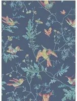 Cole & Son Tapete Hummingbirds - Multi/ Petrol on Midnight