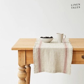 Runner da tavola in lino 40x200 cm Beige Stripe Vintage - Linen Tales