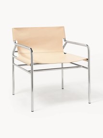 Sedia con braccioli in pelle Dion