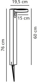Nordlux - Lampada solare LED con sensore RICA LED/5W/3,7V IP44