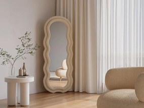Specchio organico L. 60 x H. 160 cm in Velluto Beige - LINOA