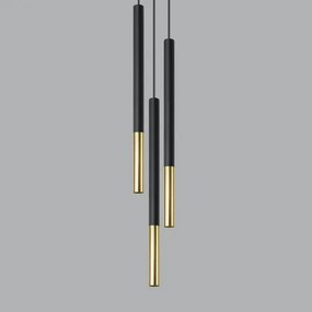 Lampadario su filo MOSAIC 3xG9/12W/230V nero/dorato