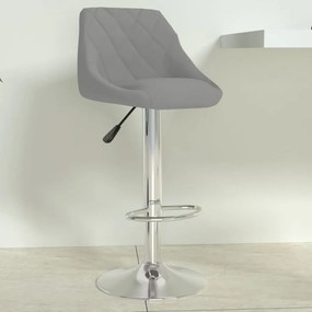 Sgabello Da Bar Grigio Chiaro İn Velluto /