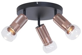 Faretto da soffitto rotondo bronzo scuro 3 luci orientabile - Veerle