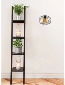 Lampadario a sospensione con filo CORRINI 1xE27/60W/230V diametro 25 cm nero/beige