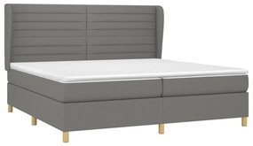Giroletto a molle con materasso grigio scuro 200x200 cm tessuto