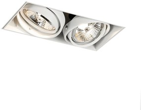 Faretto da incasso bianco GU10 AR70 senza cornice 2 luci - Oneon