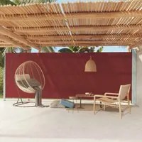 Tenda da Sole Laterale Retrattile per Patio 200x600 cm Rossa 317973