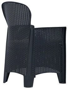 Sedie da giardino 2 pz cuscino antracite plastica stile rattan