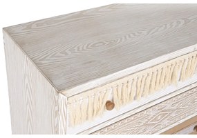 Cassettiera DKD Home Decor Abete Naturale Cotone Bianco (80 x 35 x 80 cm)