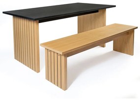 Tavolo da pranzo con piano in rovere 90x160 cm Stripe - Woodman