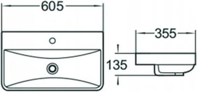 Mexen Dagna lavello da incasso nel piano 60 x 35 cm, bianco - 21996000