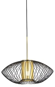 Lampada a sospensione design oro con nero 50 cm - DOBRADO