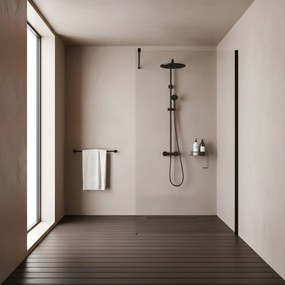 Parete doccia Rea Flexi Transparent / Black 90