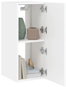 Mobili tv a parete con luci led 2pz bianchi 30,5x35x70 cm