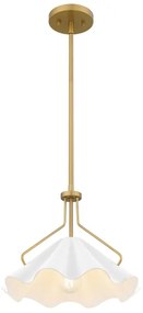 Quoizel QZ-MEJIA-1P-S-AB - Lampadario a sospensione con supporto rigido MEJIA 1xE27/60W/230V diametro 35,6 cm ottone