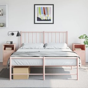 Comodini 2 Pz Rosa 34,5x39x62 Cm İn Acciaio /