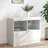 Credenza con Luci LED Bianca 81x37x67 cm 836658