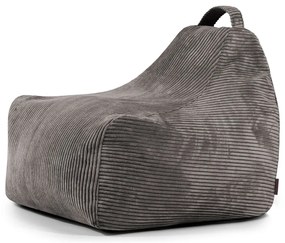 Pouf a sacco per bambini grigio scuro con rivestimento in velluto a coste Game Amuse – SLOWDOWN