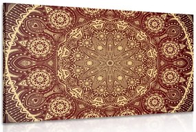 Quadro su tela – Mandala ornamentale con pizzo in bordeaux