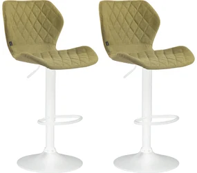 Duo Di Sgabelli Da Bar Cork İn Stoffa - Design Moderno E Comfort Elegante / Grün / Weiß