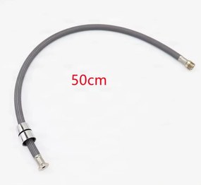 Tubo di ricambio DEL1350 da 50 cm per rubinetto da cucina, raccordi G1/2 e M15×1, in più finiture — Argento