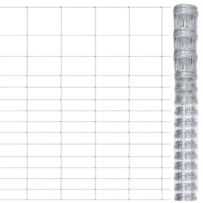 Recinzione Da Giardino İn Acciaio Zincato 50x1,6 M Argento /