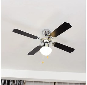 ZEVENTI - Ventilatore da soffitto NAVAGIO 1xE27/60W/230V nero/bianco