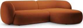 Divano angolare color terracotta (con penisola a destra/con chaise lounge) con rivestimento in velluto Kate – Micadoni