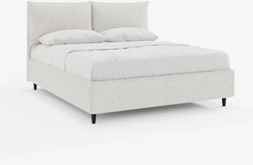 ZAYRON letto imbottito con vano contenitore e morbidi cuscini regolabili - design moderno in tessuto certificato Oeko-Tex®
