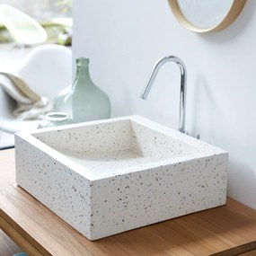 Tikamoon - Lavabo da appoggio Battuto di terrazzo Pegase confetti 40