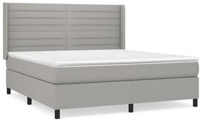 Giroletto a molle con materasso grigio chiaro160x200 cm tessuto