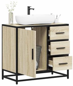 Mobile Lavabo Da Bagno Rovere Sonoma 65x33x60 Cm İn Truciolato /