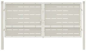 Cancello con serratura elettrica Privacy in ferro, apertura centrale, L 408.5 x H 180 cm, di colore bianco