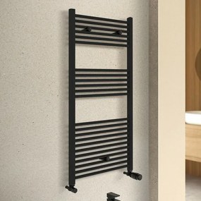 Termoarredo scaldasalviette 500x1200 nero opaco con interasse 45 cm